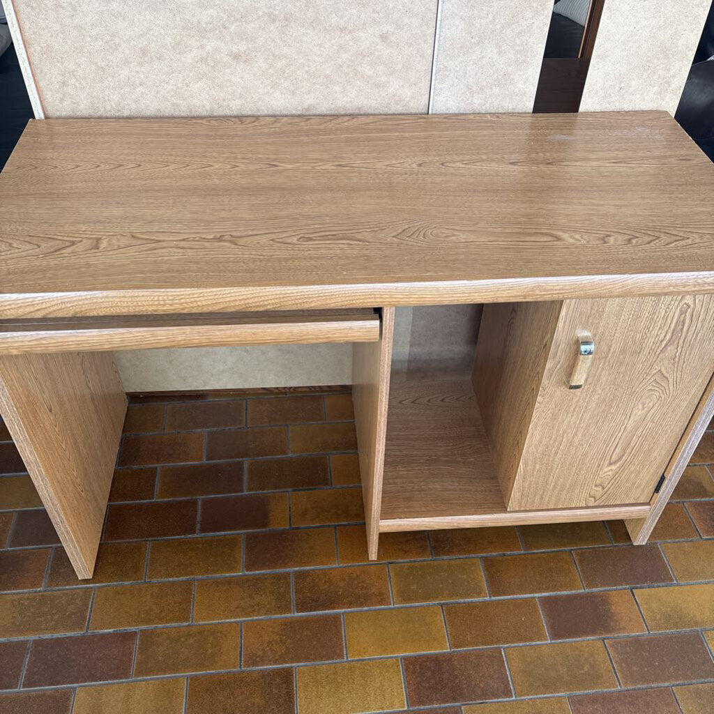 Wood Desk w/ Storage Cabinet