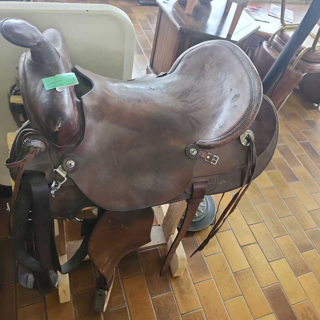 Leather Saddle w/Stirrups