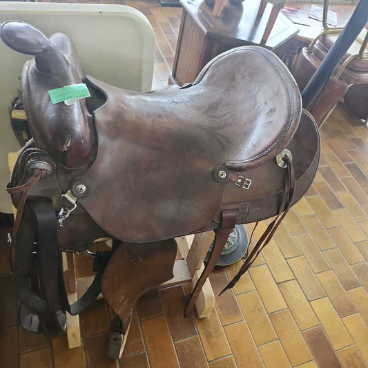 Leather Saddle w/Stirrups