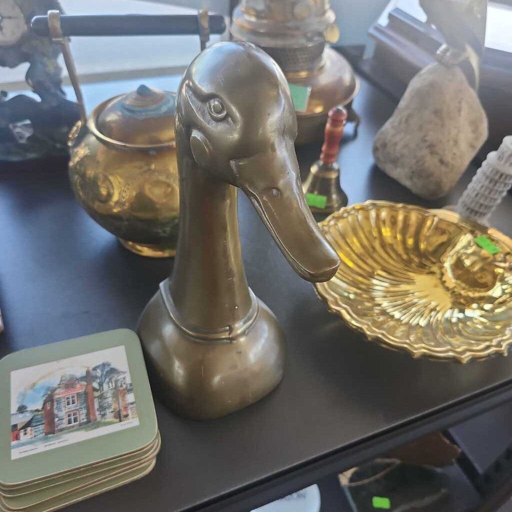 Vintage Solid Brass Mallard