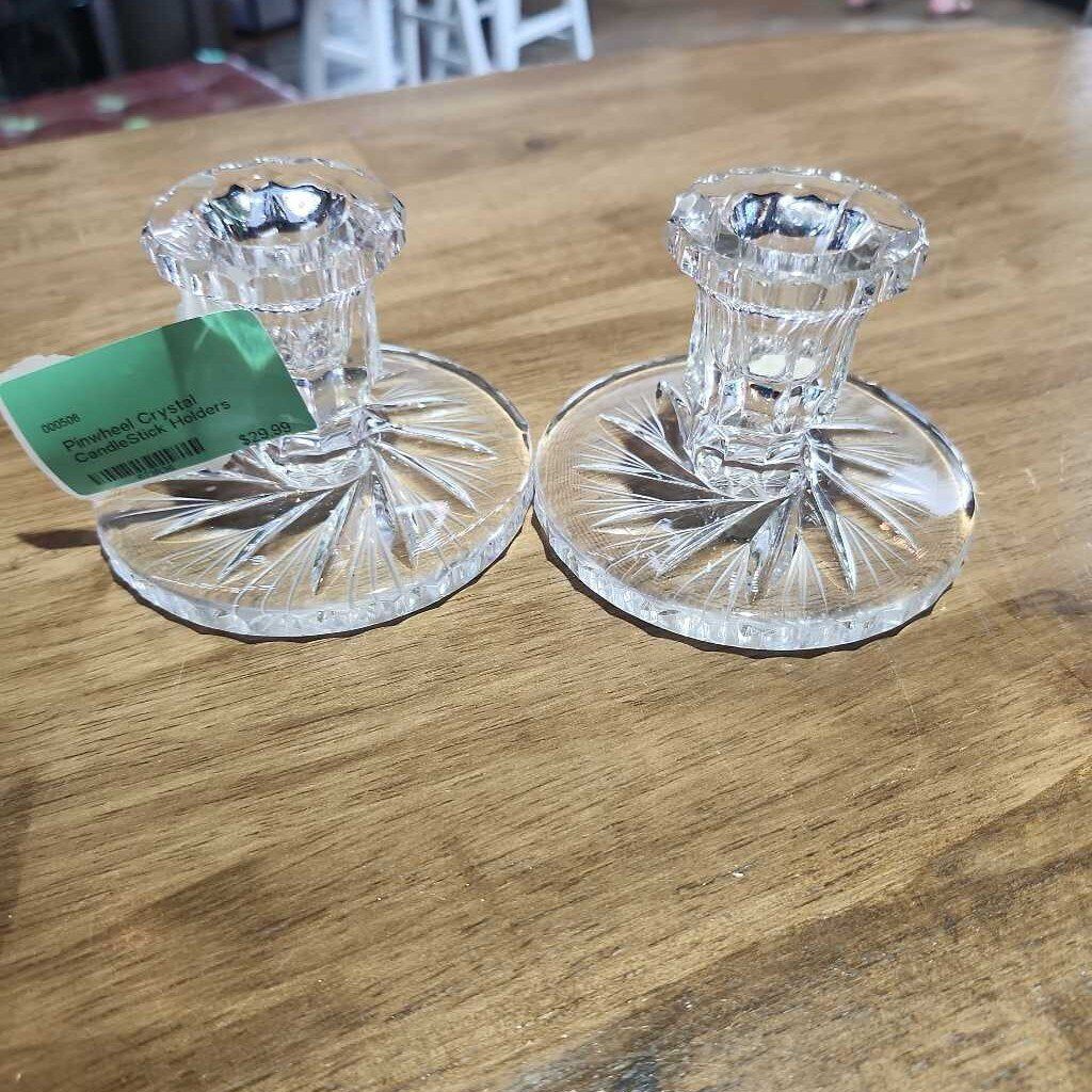 Pinwheel Crystal CandleStick Holders