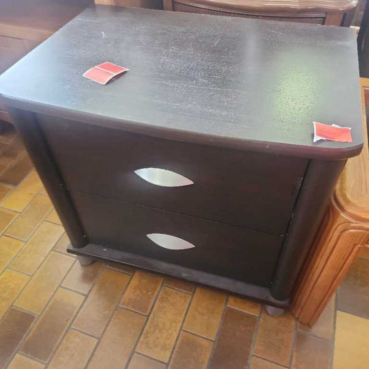 Black 2 Drawer NightStand