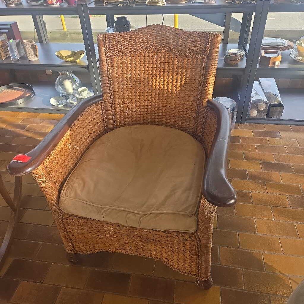 Woven Wicker Arm Chair