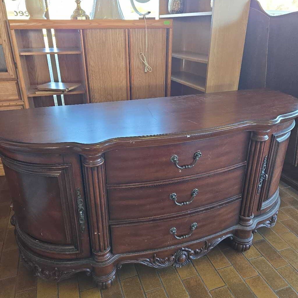 3 Drawer 2 Cabinet Dark Wood Buffet