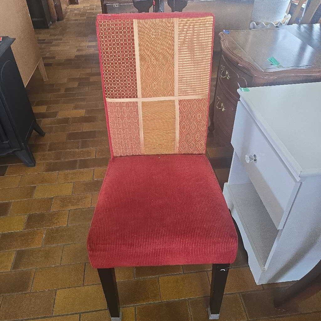 Red Corduroy Style Side Chair