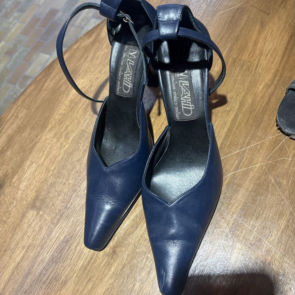Vahid leather strap heels