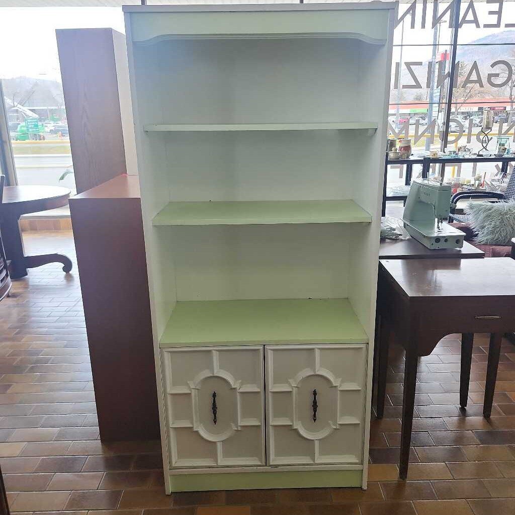 Mid Century Painted Bookshelf/Hutch