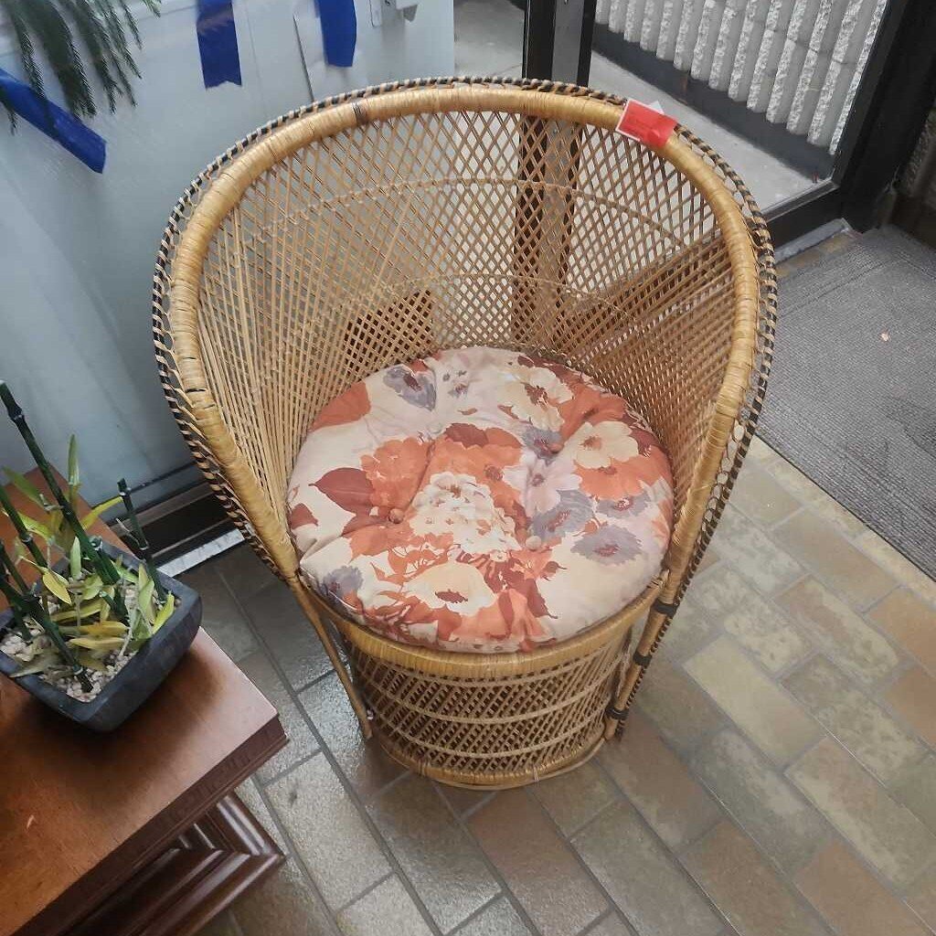1970 Barrel Back Wicker Chair