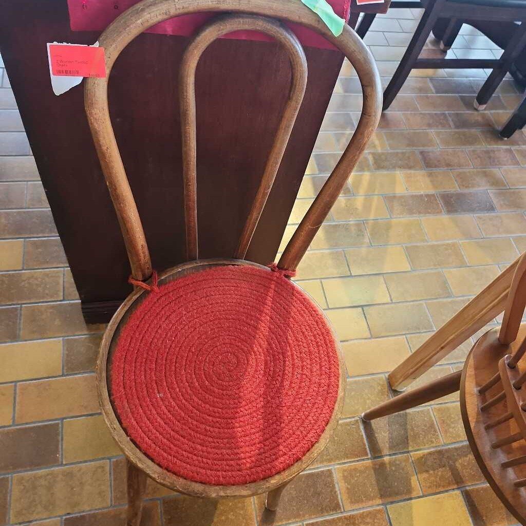 2 Wooden Padded Chairs