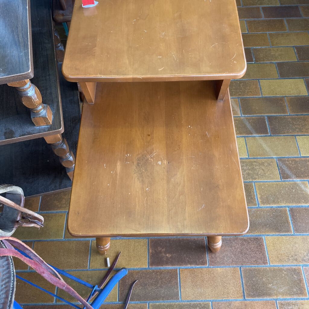 Wooden side table w/ cubby