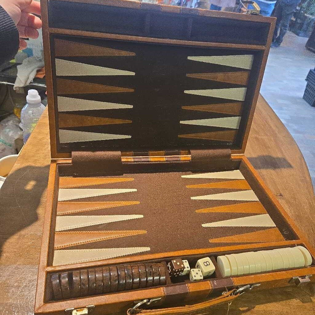Vintage Folding Backgammon Game