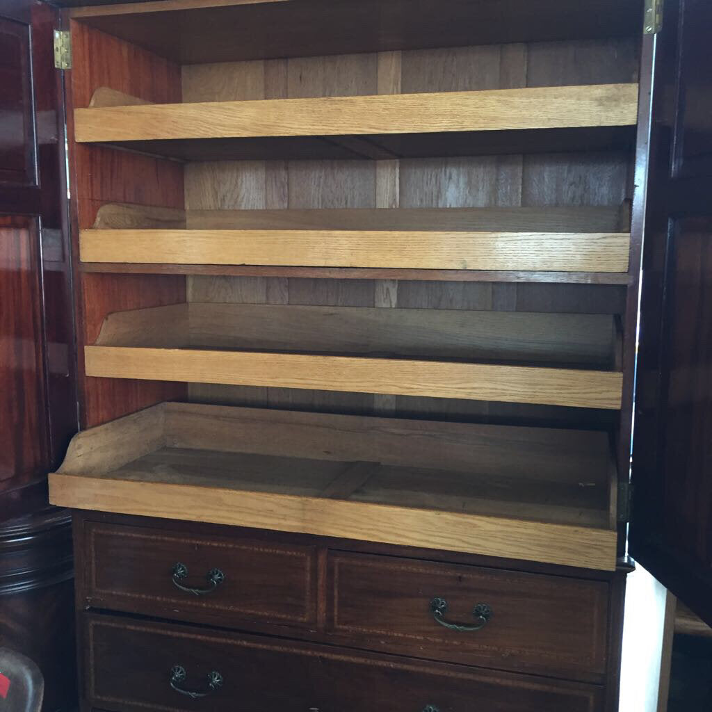 antique armoire with slide drawers